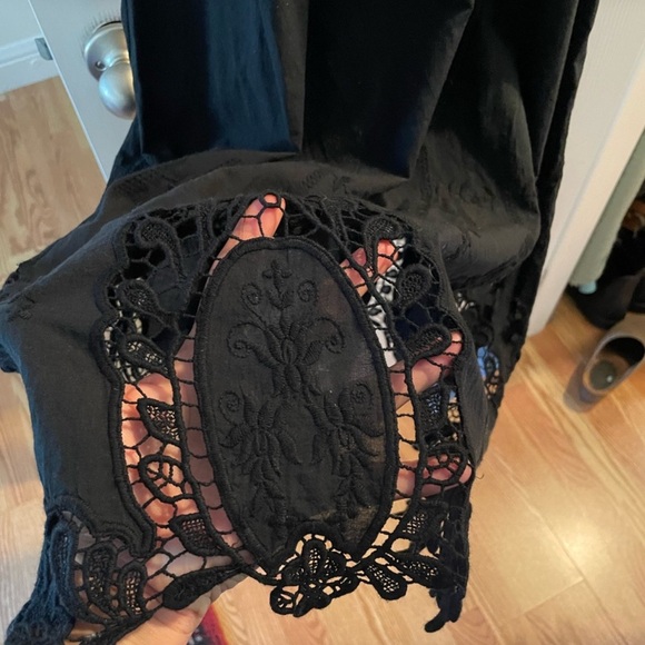 Zara COMBINATION CROCHET DRESS. Black. Size S. New with Tags. - Picture 3 of 9